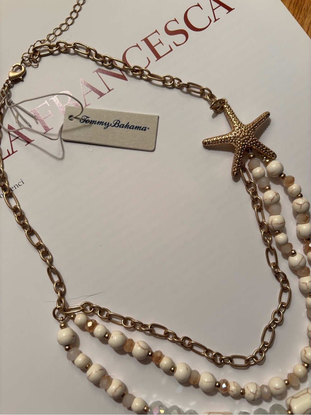 Tommy Bahama NWT starfish three layer necklace - Picture 5 of 8